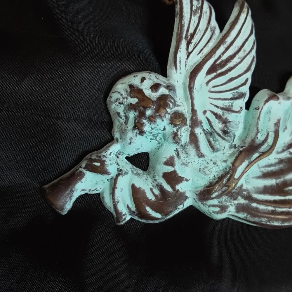 Vintage Verdigris Pressed‎ Tin Angel Tree Ornaments